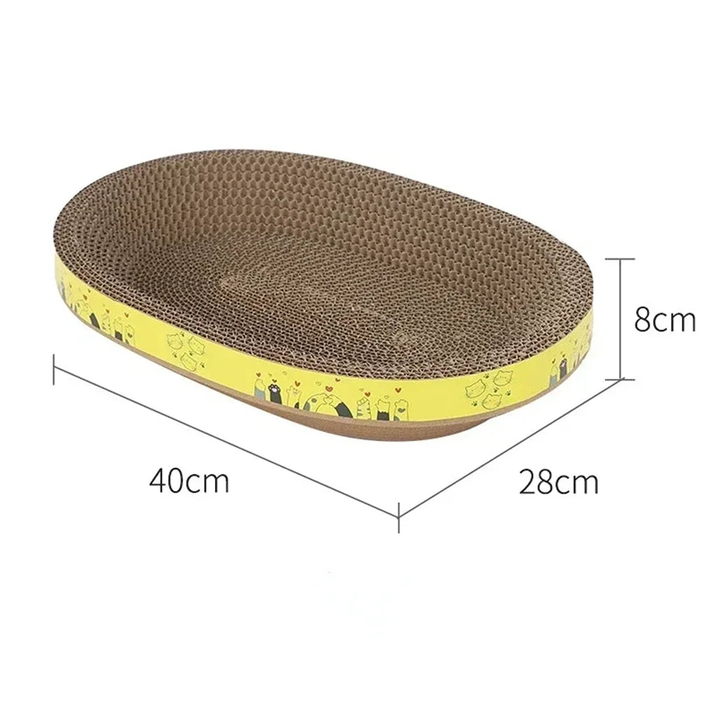 PawTech Oval Scratcher Bowl — Corrugated Cat Scratch Lounge