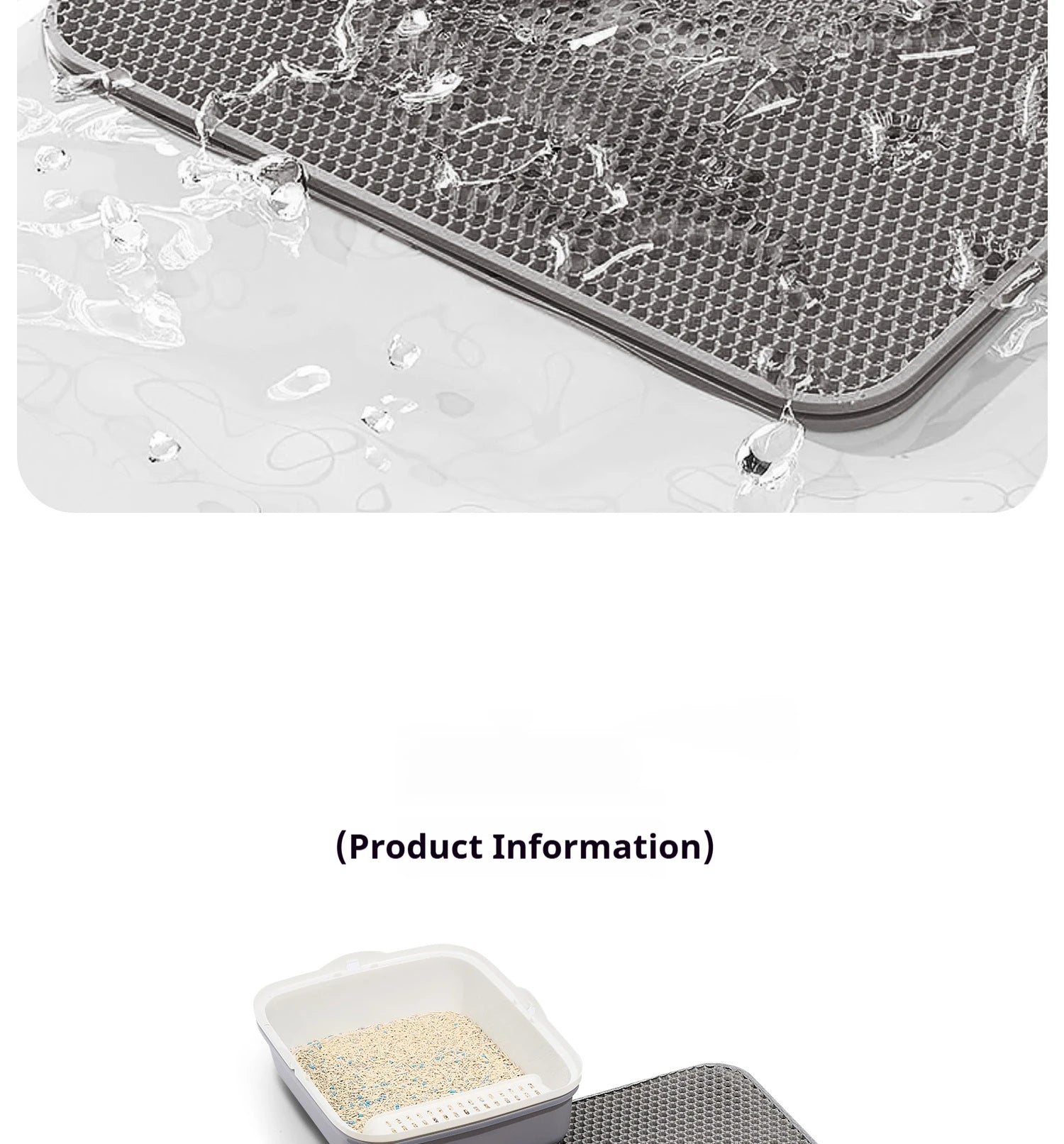 PawTech Honeycomb Cat Litter Mat — Double-Layer Trapping Mat, Waterproof & Washable