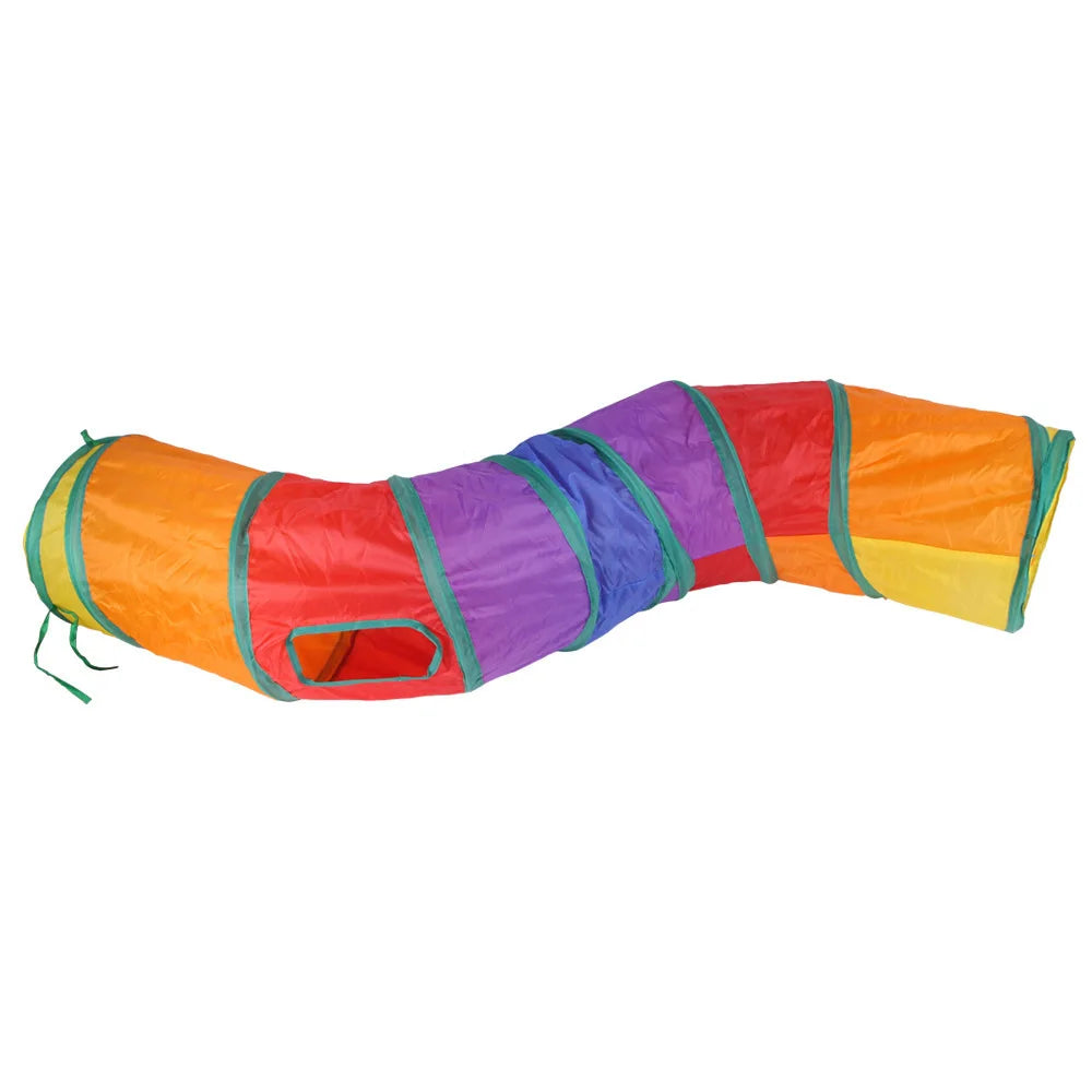 PawTech Collapsible Crinkle Cat Tunnel — Foldable Play Tunnel & Hideaway for Indoor Cats