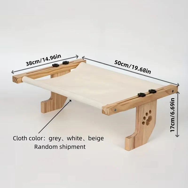 PawTech Window Sill Cat Perch — Wood & Metal Frame Seat