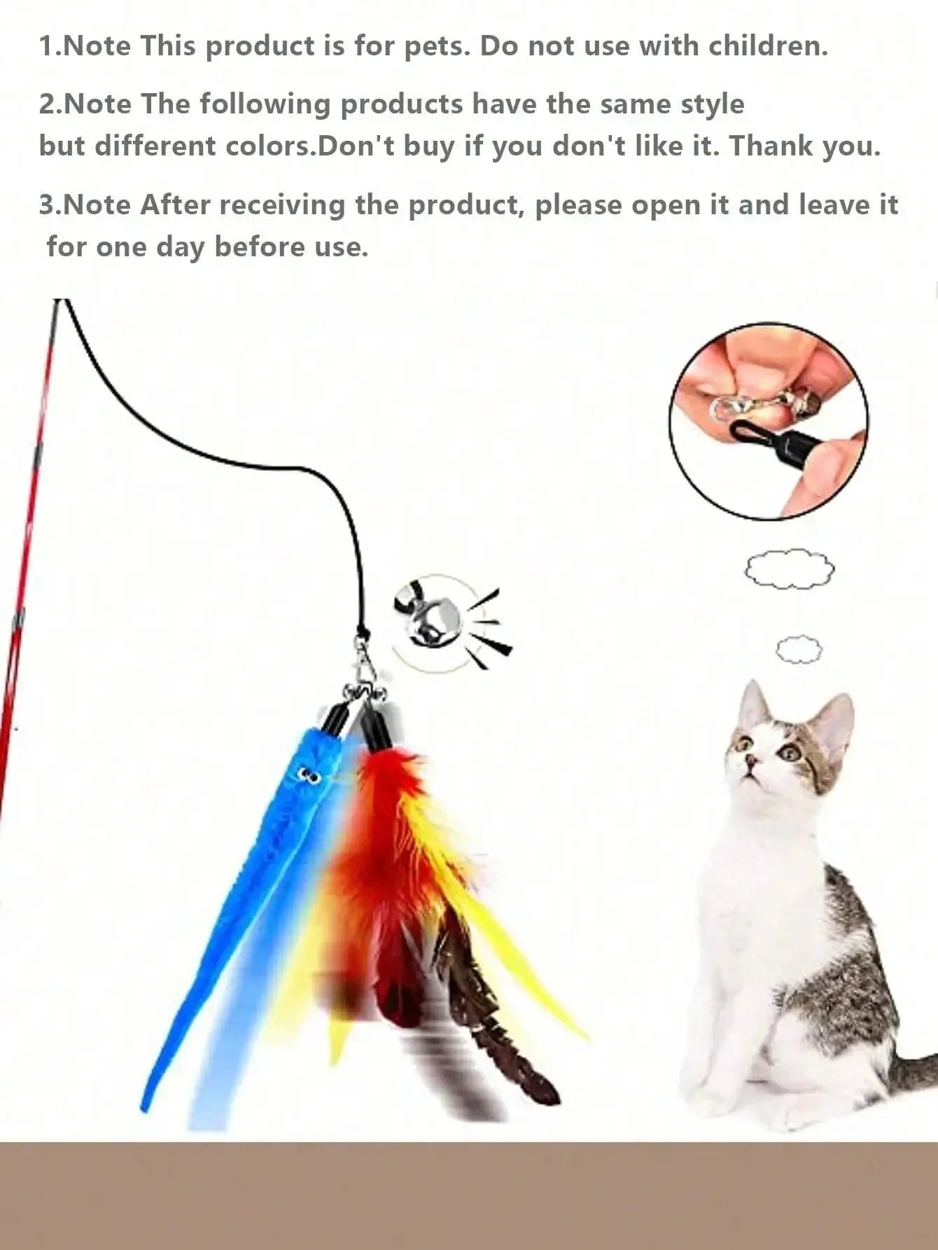 PawTech 12-Piece Cat Teaser Wand Set — Retractable Wand with Feather, Bell & Fish Attachments