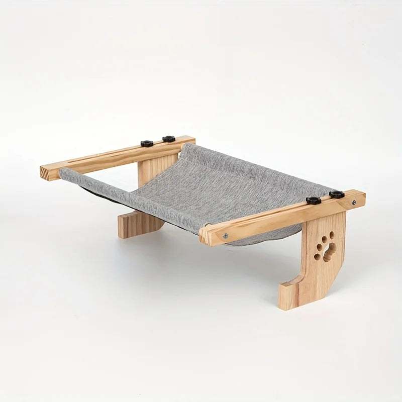 PawTech Window Sill Cat Perch — Wood & Metal Frame Seat