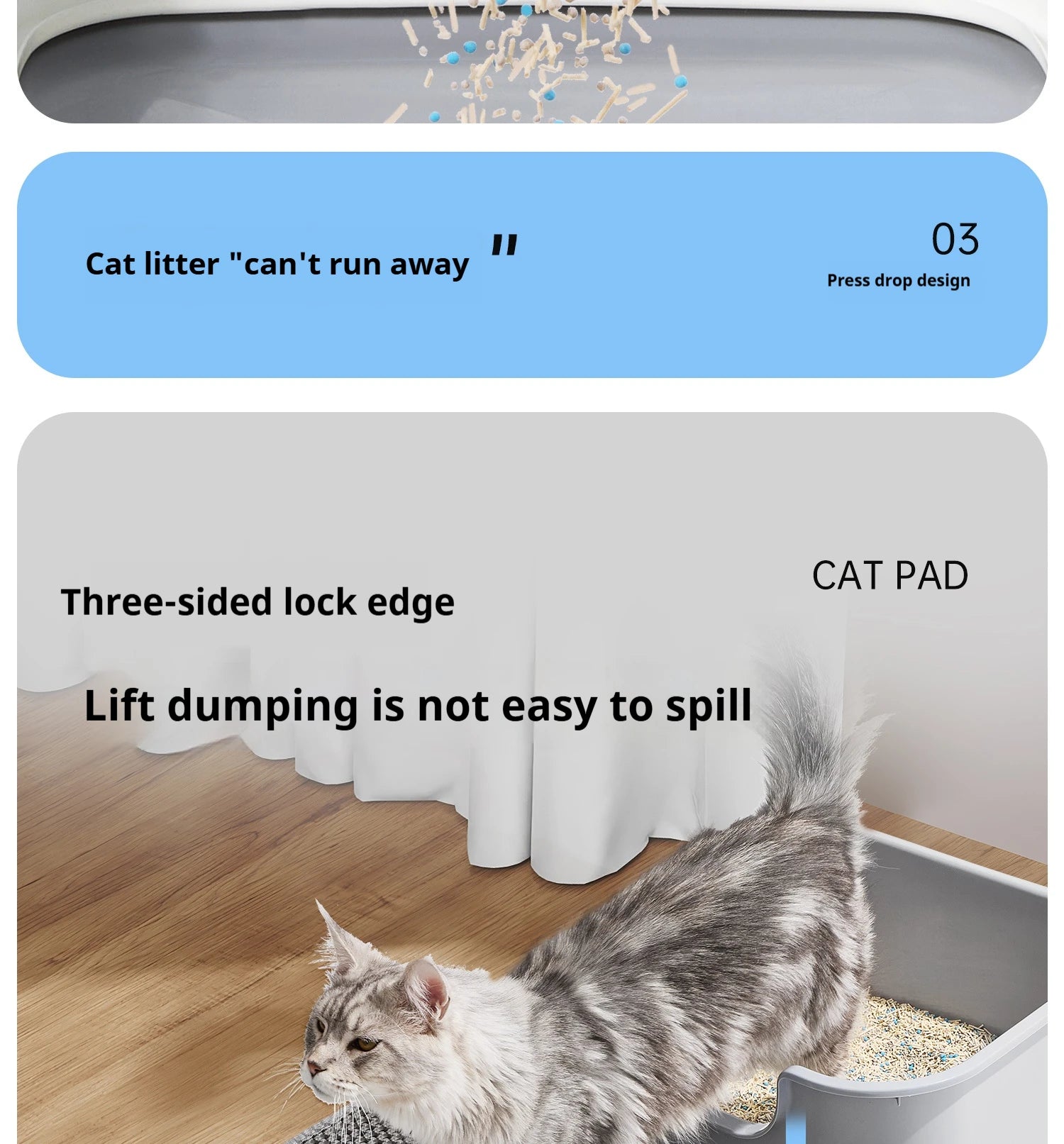 PawTech Honeycomb Cat Litter Mat — Double-Layer Trapping Mat, Waterproof & Washable