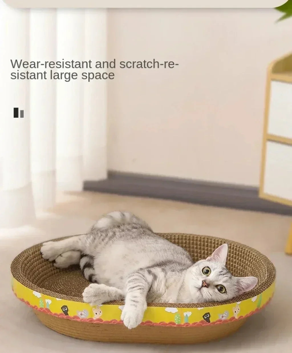 PawTech Oval Scratcher Bowl — Corrugated Cat Scratch Lounge