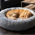 PawTech Plush Donut Cat Bed — Washable Round Cuddle Nest