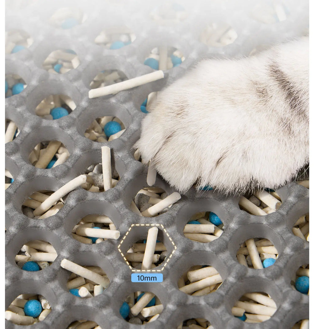 PawTech Honeycomb Cat Litter Mat — Double-Layer Trapping Mat, Waterproof & Washable