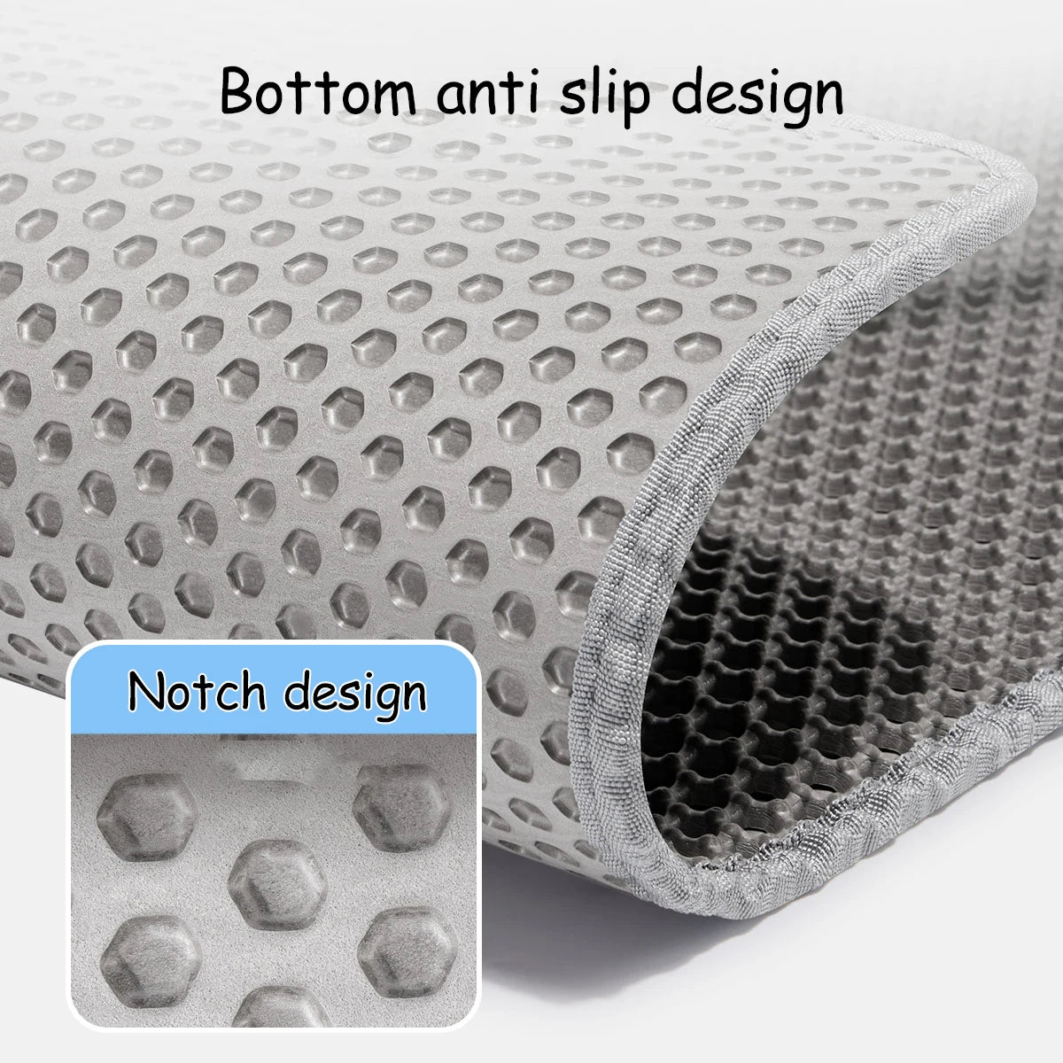PawTech Honeycomb Cat Litter Mat — Double-Layer Trapping Mat, Waterproof & Washable