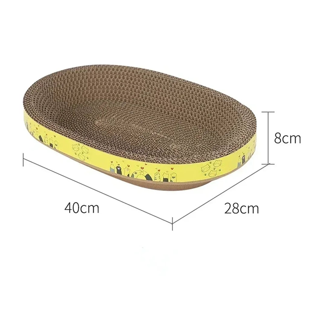 PawTech Oval Scratcher Bowl — Corrugated Cat Scratch Lounge