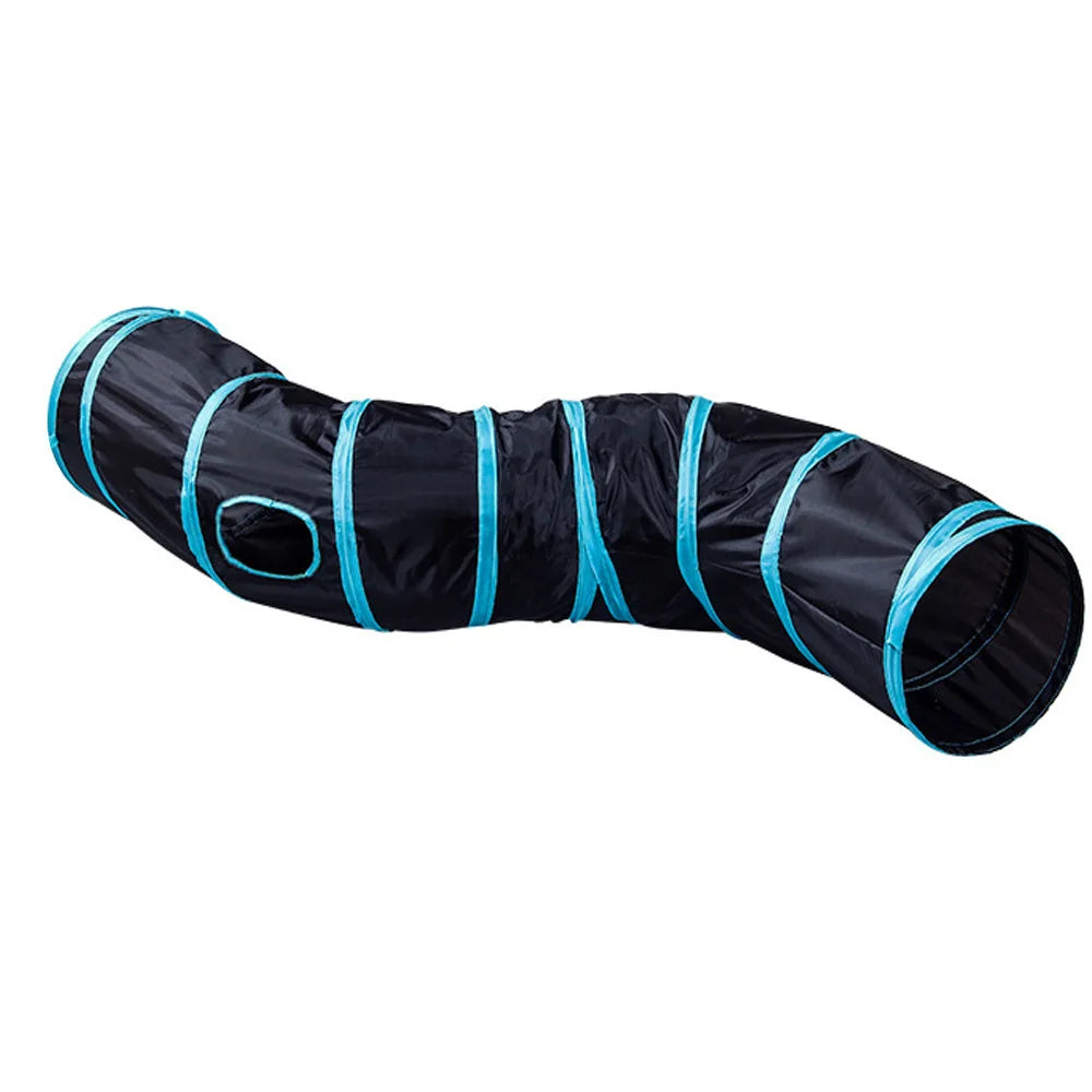 PawTech Collapsible Crinkle Cat Tunnel — Foldable Play Tunnel & Hideaway for Indoor Cats