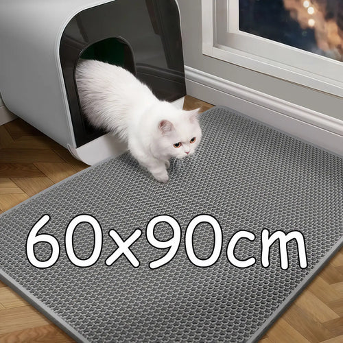 PawTech Honeycomb Cat Litter Mat — Double-Layer Trapping Mat, Waterproof & Washable