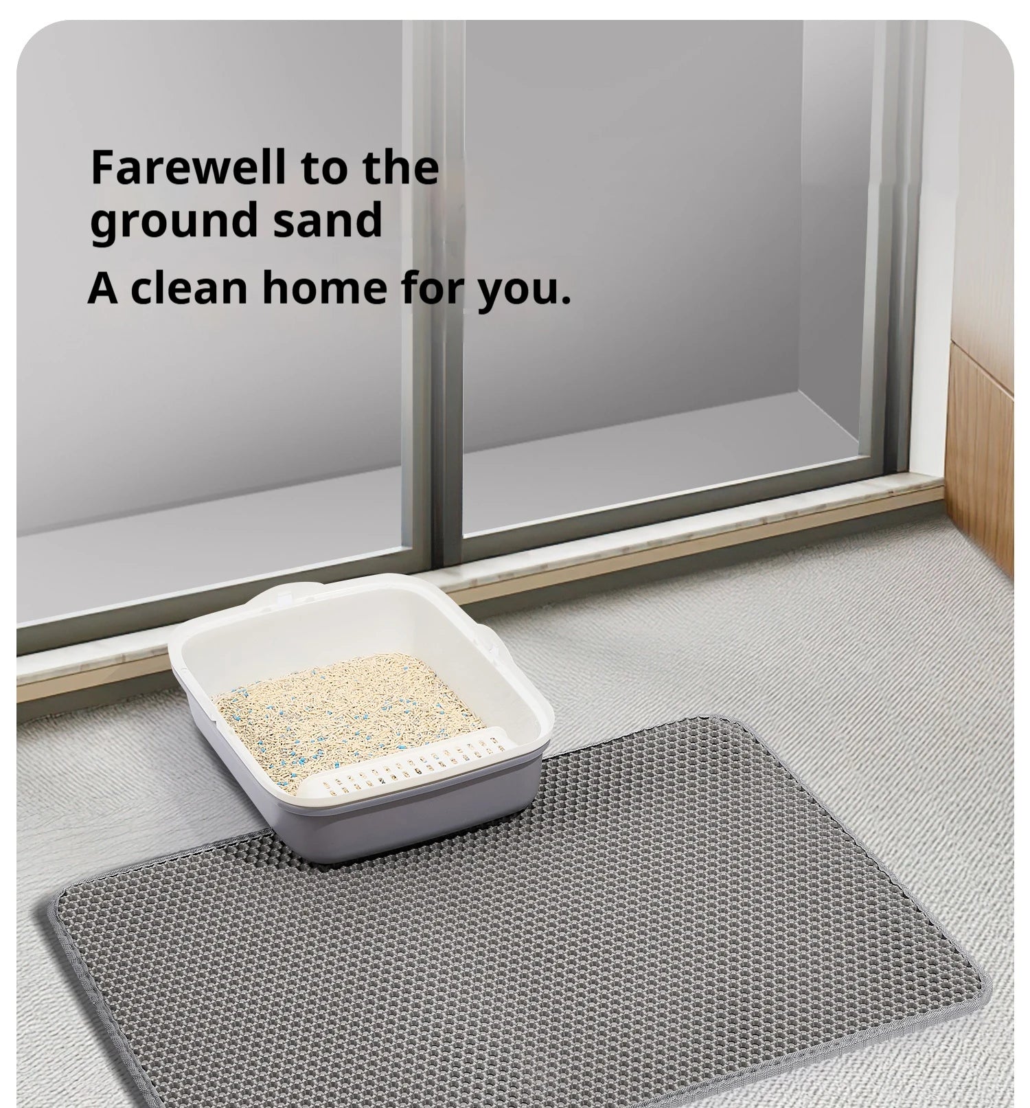 PawTech Honeycomb Cat Litter Mat — Double-Layer Trapping Mat, Waterproof & Washable